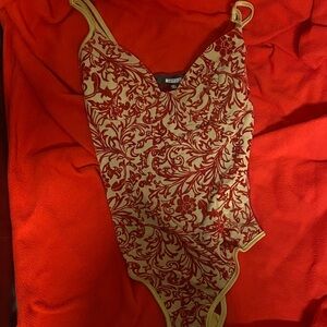 Missoni Red and Cream Patterned bodysuit